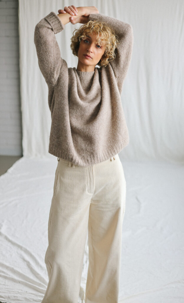Ballooned leg wide wale ivory cord pants - Image 6
