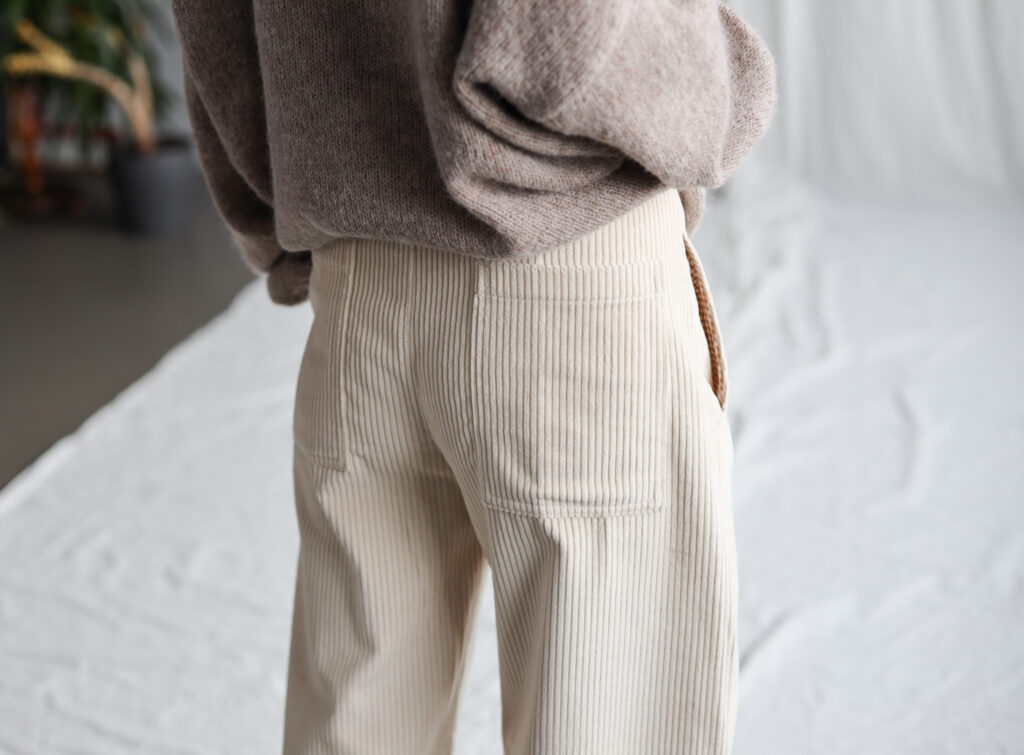Ballooned leg wide wale ivory cord pants - Image 5
