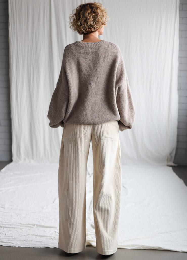 Ballooned leg wide wale ivory cord pants - Image 4