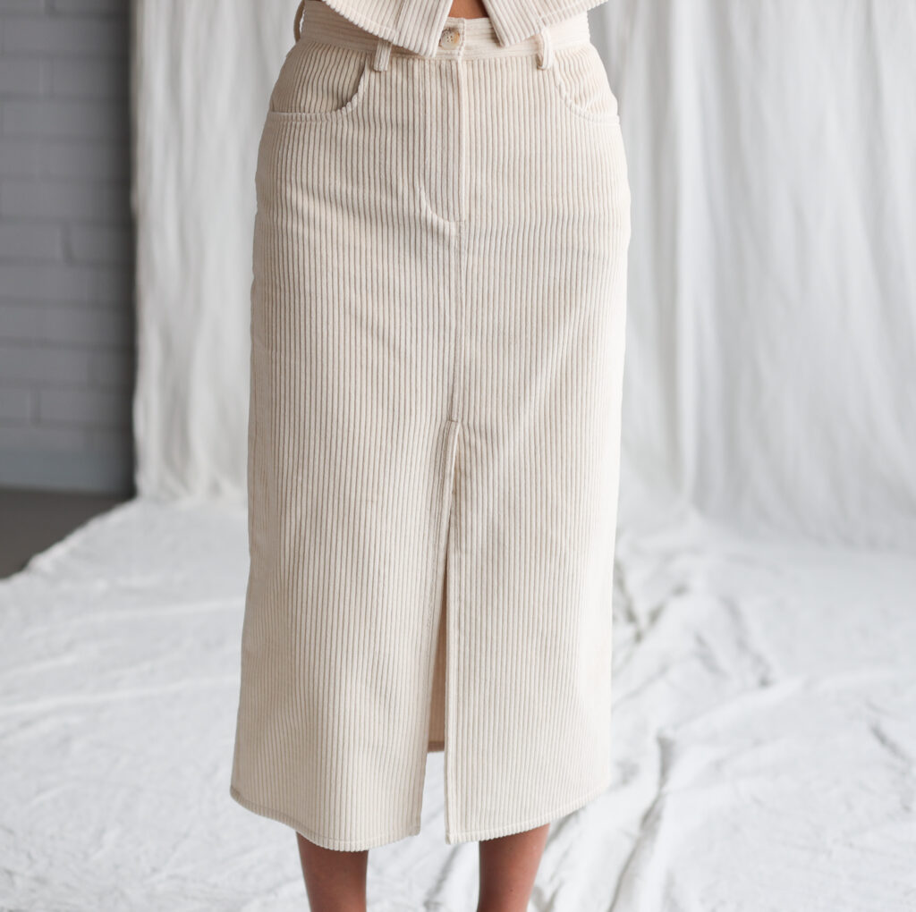 Ivory wide cord pencil skirt - Image 5