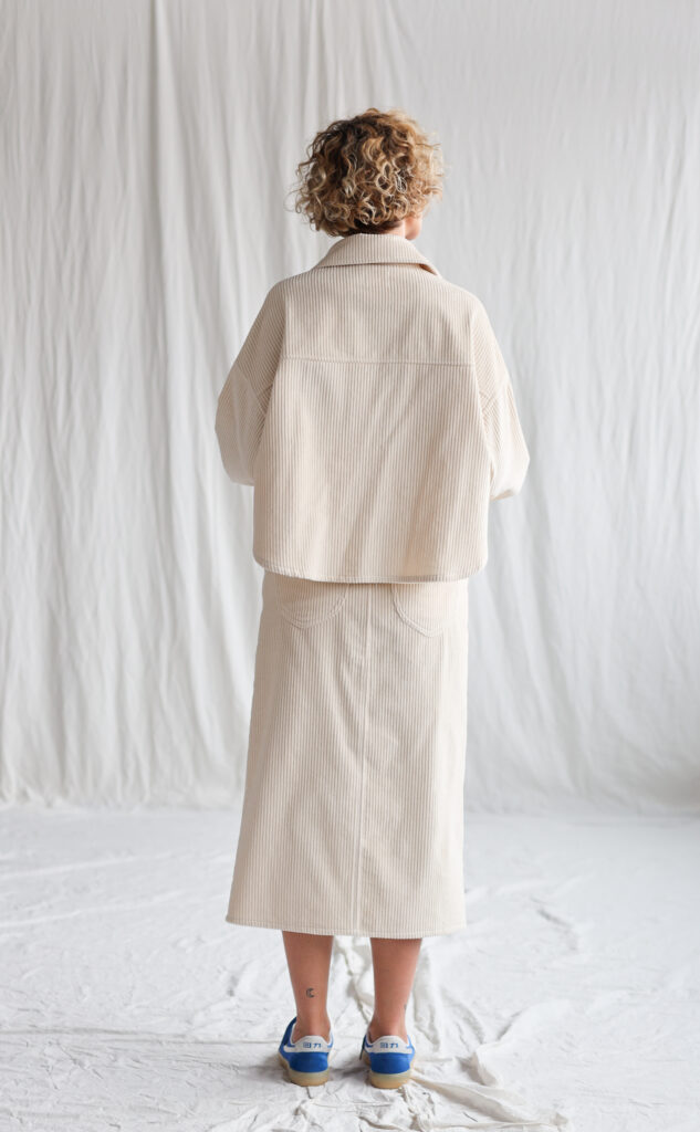 Ivory wide cord pencil skirt - Image 2