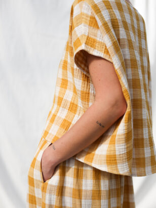 Double gauze oversized short sleeve top | Top | Sustainable clothing | OffOn clothing