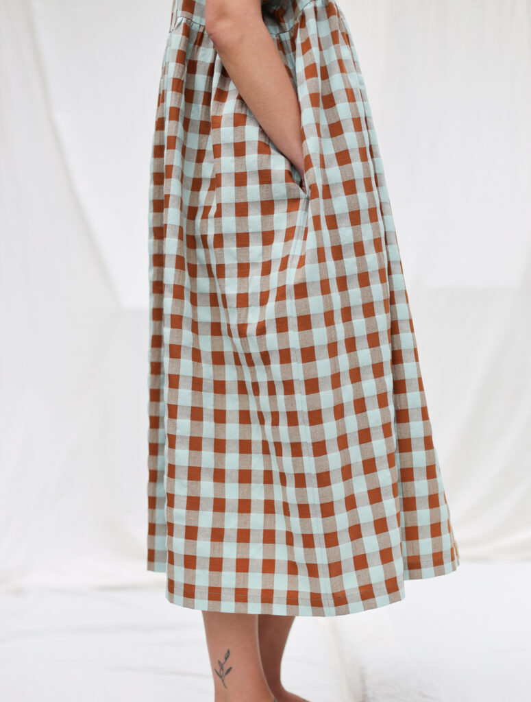Oversized seersucker checks dress SILVINA - Image 3