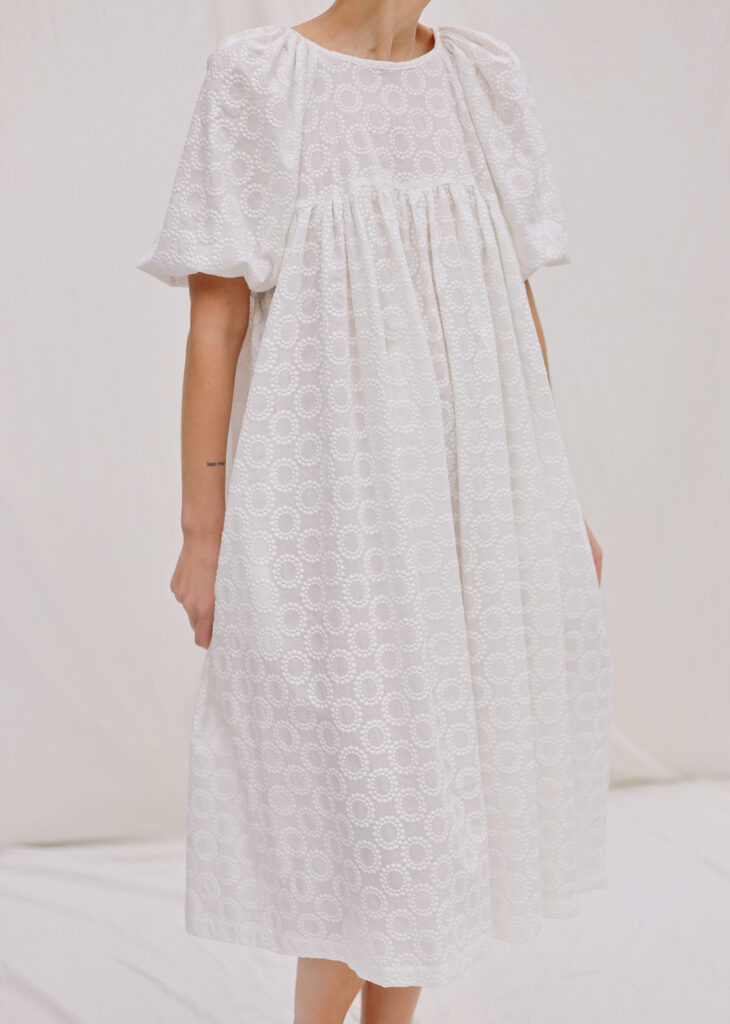 Embroidery cotton raglan sleeve dress BELLE - Image 6