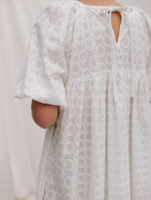 Embroidery cotton raglan sleeve dress BELLE | Dress | Sustainable clothing | OffOn clothing