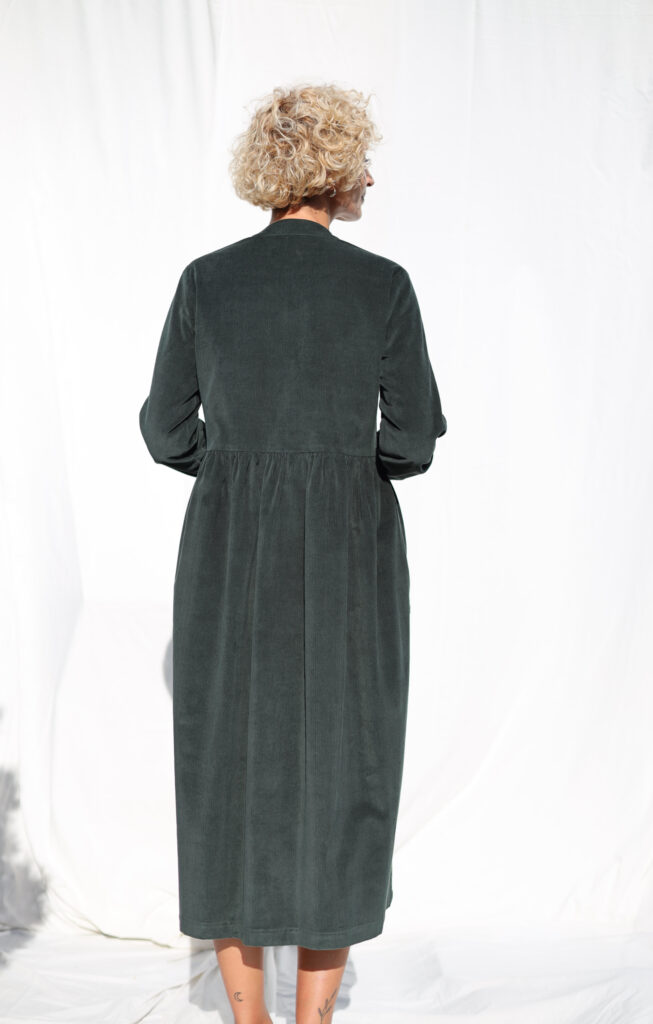 Needlecord long sleeve grandad collar shirtdress CORA - Image 6