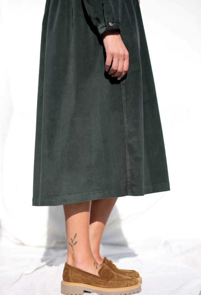 Needlecord long sleeve grandad collar shirtdress CORA - Image 3