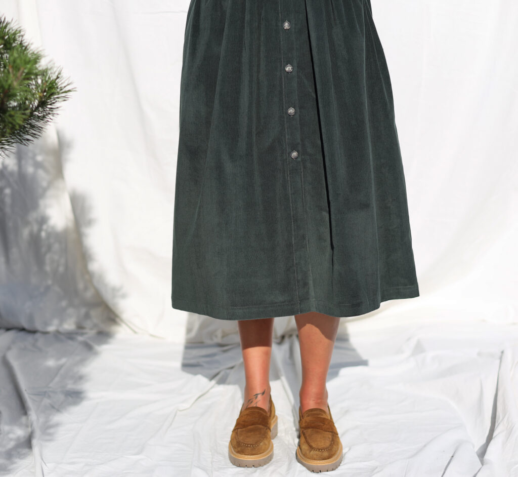 Needlecord long sleeve grandad collar shirtdress CORA - Image 2