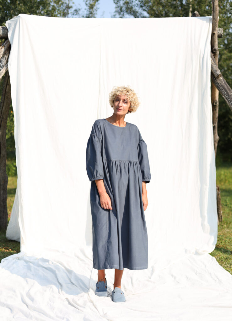 Needlecord loose fit Midi dress PERLA - Image 1