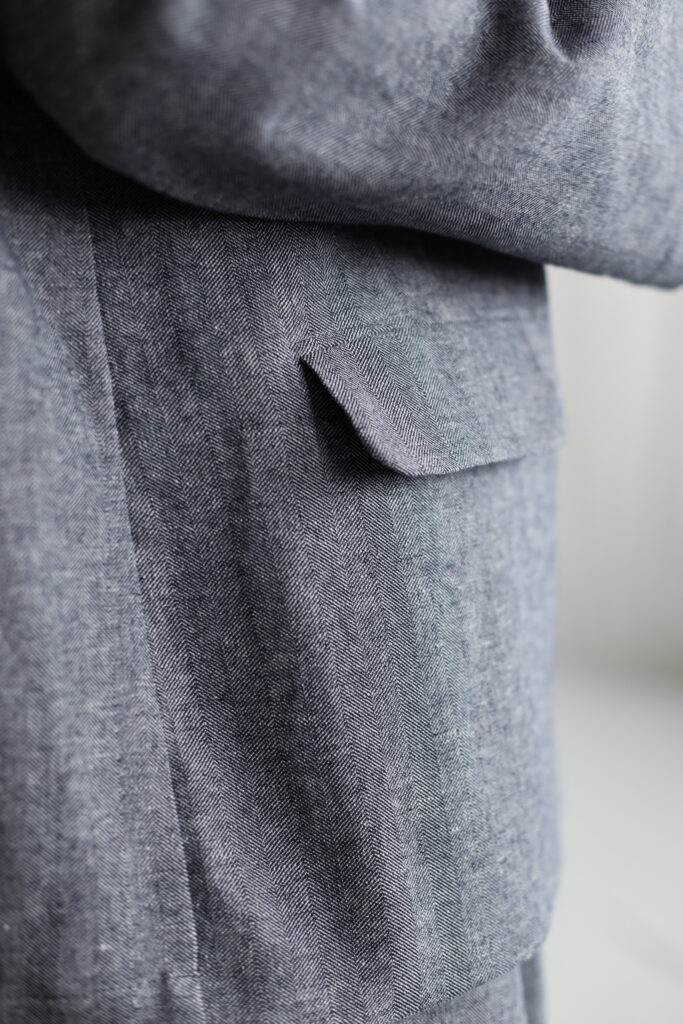 Herringbone Linen and Wool Oversized Blazer - Image 5