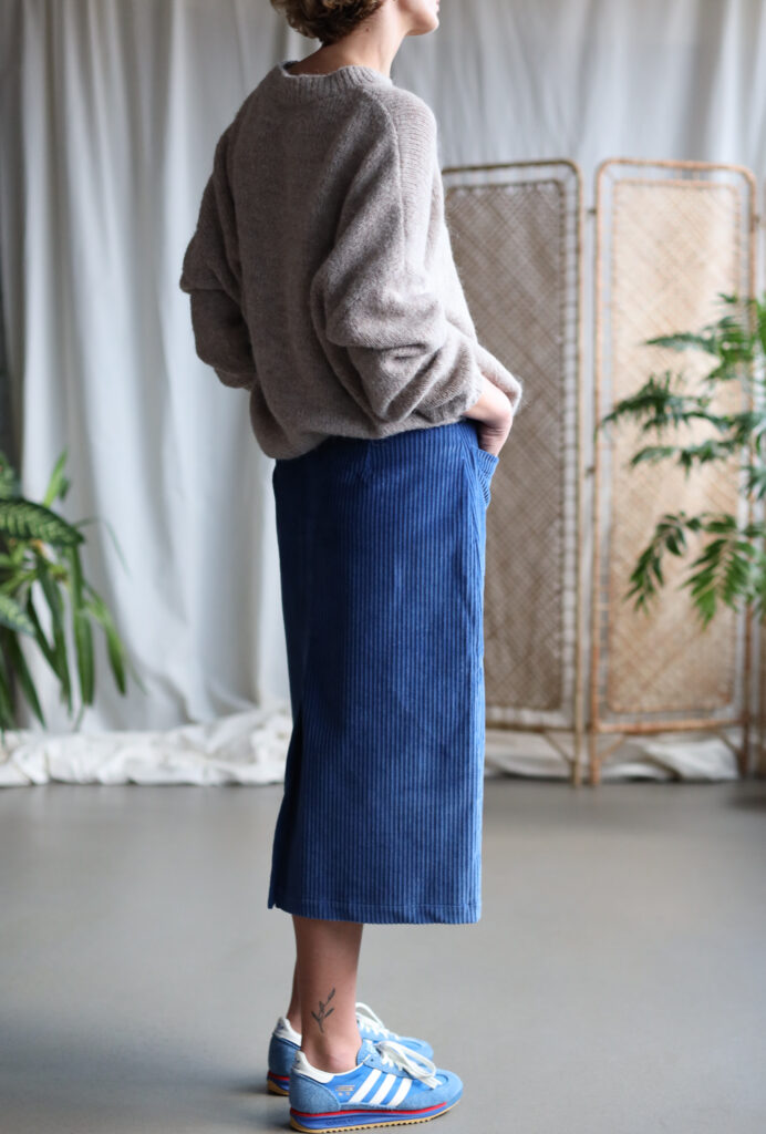 A-line wide wale cord midi skirt - Image 3