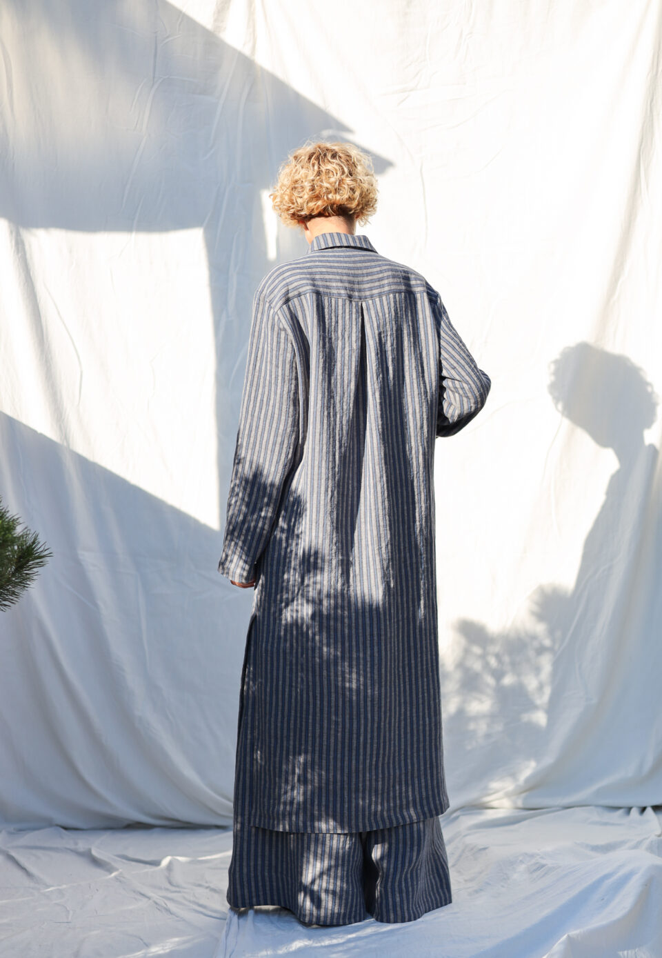blue and white linen dress Lupine Apron Color:Retro Style black-poplin Jennifer Lawrence Golden Globes 43 SIZE