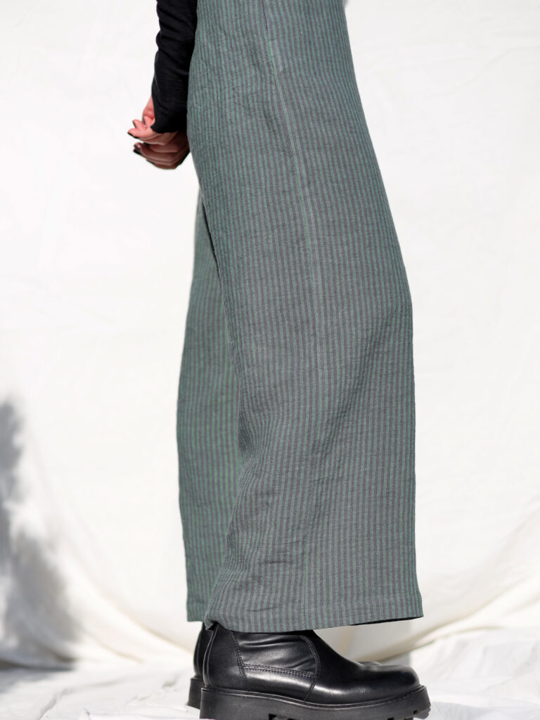Striped linen Tie-strap summer jumpsuit - Image 2