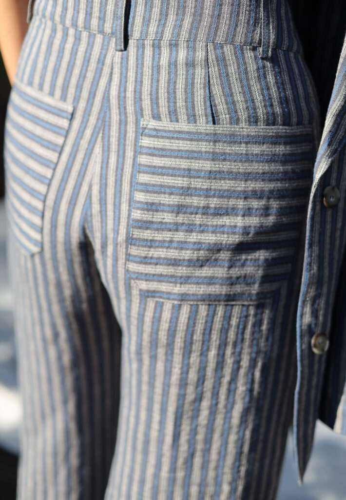 Jacquard linen two pieces suit in stripes - Image 7