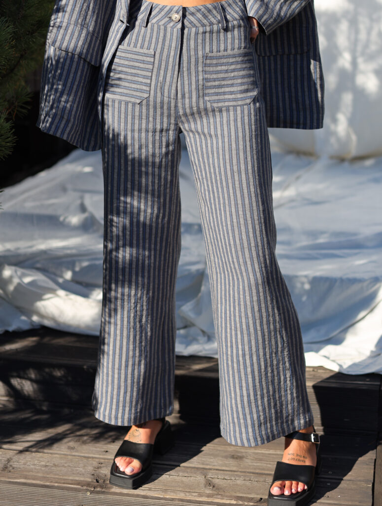 Jacquard linen two pieces suit in stripes - Image 6