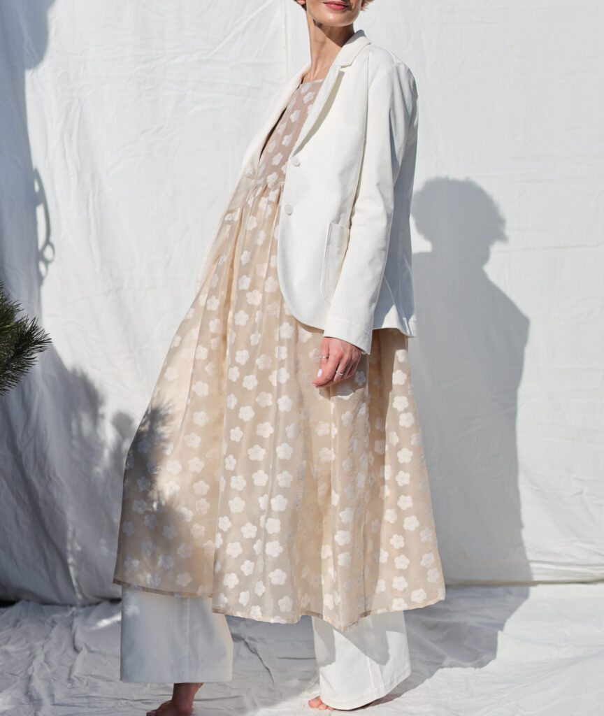 Floral oversized viscose organza dress SILVINA - Image 6
