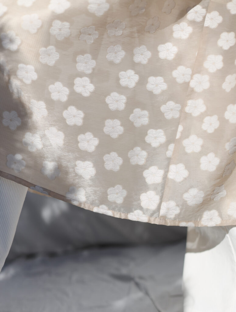 Floral oversized viscose organza dress SILVINA - Image 3