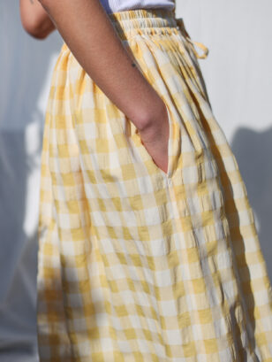 A-line Maxi skirt with elasticated waist and drawstring | Skirt | Sustainable clothing | OffOn clothing