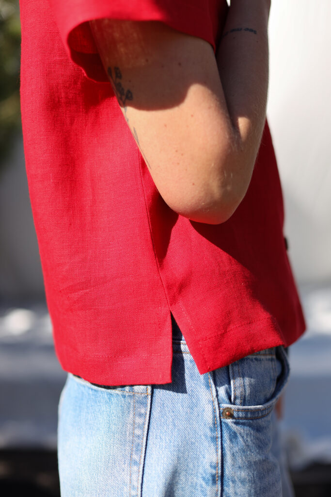 Button up Peter Pan collar linen top - Image 5