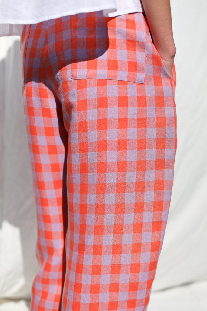 Checkered linen balloon trousers VIVIAN - Image 2
