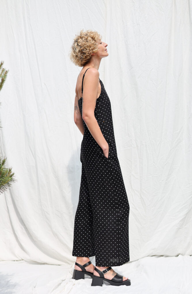 Linen sleeveless wide leg jumpsuit JUDE - Image 1