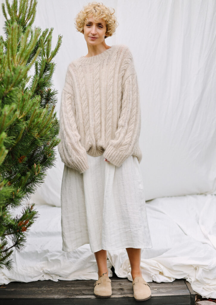 Sleeveless Linen Summer Slip Dress with Side Gathers ONA - Image 5