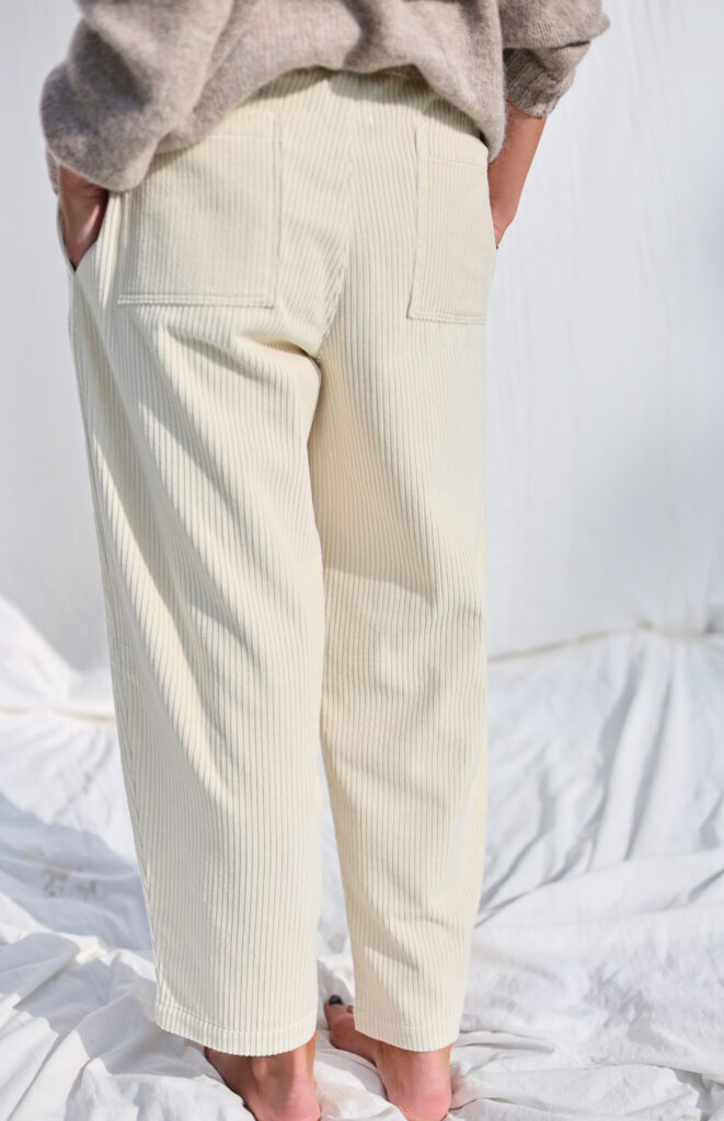 Ivory Corduroy Balloon Trousers VIVIAN - Image 3