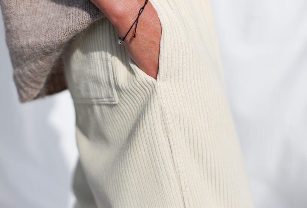 Ivory Corduroy Balloon Trousers VIVIAN - Image 5