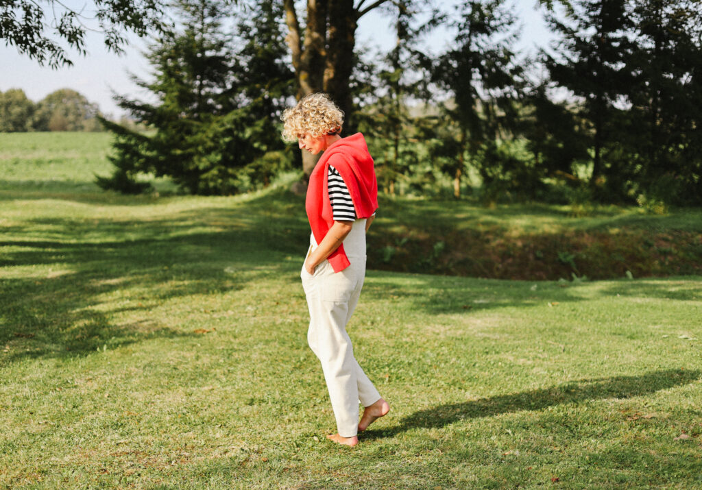 Casual ivory corduroy dungarees DOROTHY - Image 7