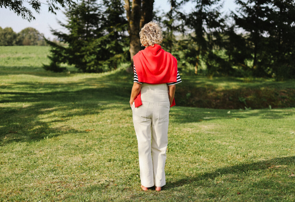 Casual ivory corduroy dungarees DOROTHY - Image 6