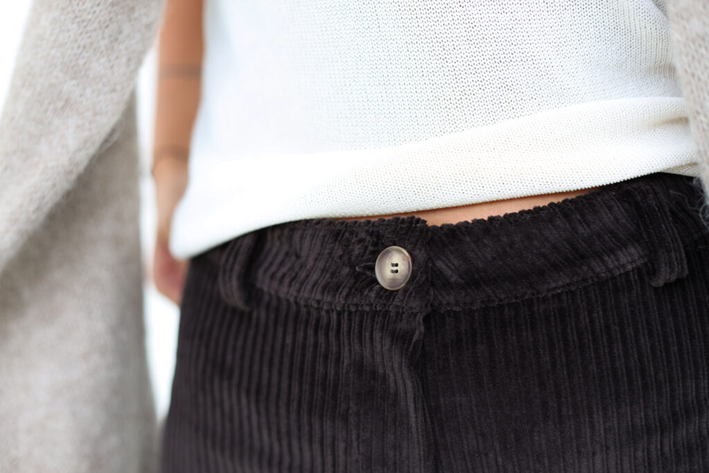Wide Leg Dark Brown Wide Wale Cord Pants LUNA - Image 5