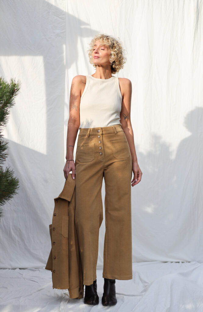 Cropped Needlecord Pants with Patch Pockets - Image 6