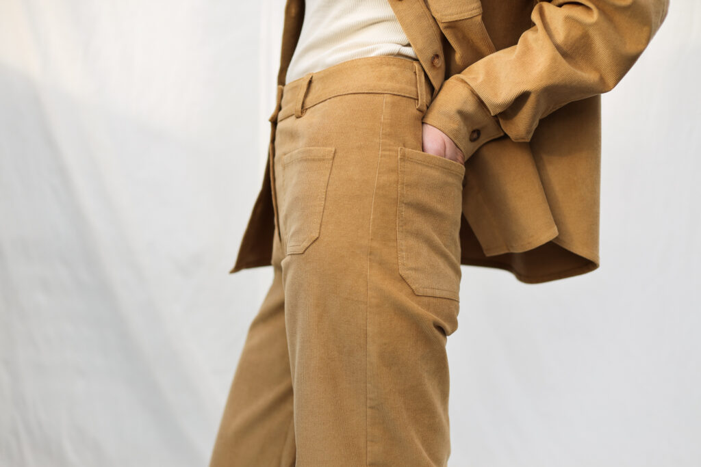 Cropped Needlecord Pants with Patch Pockets - Image 4