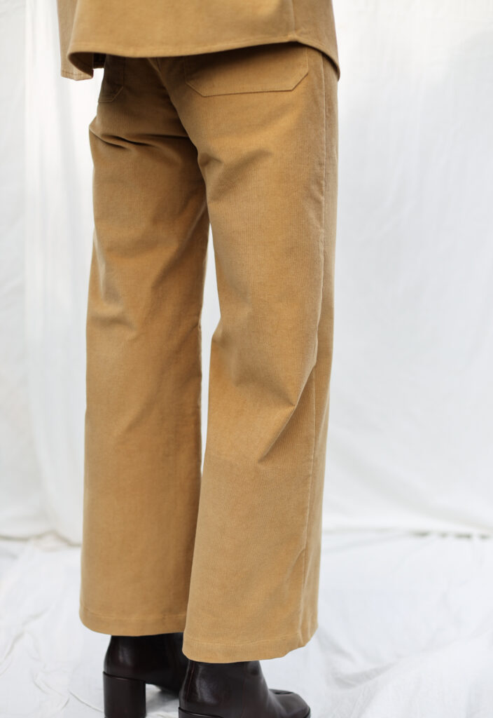Cropped Needlecord Pants with Patch Pockets - Image 2