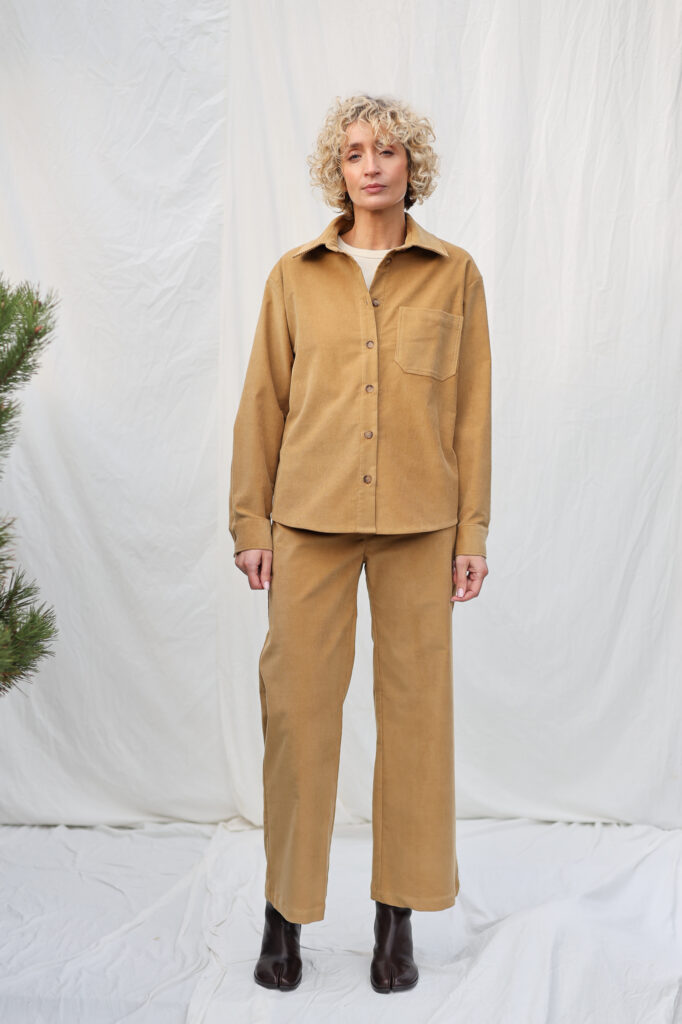 Cropped Needlecord Pants with Patch Pockets - Image 1