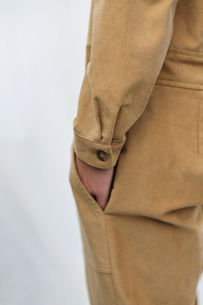Needlecord utility jumpsuit with long sleeve AMBRE - Image 4