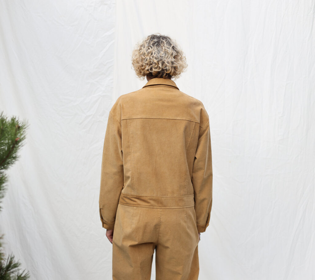 Needlecord utility jumpsuit with long sleeve AMBRE - Image 3