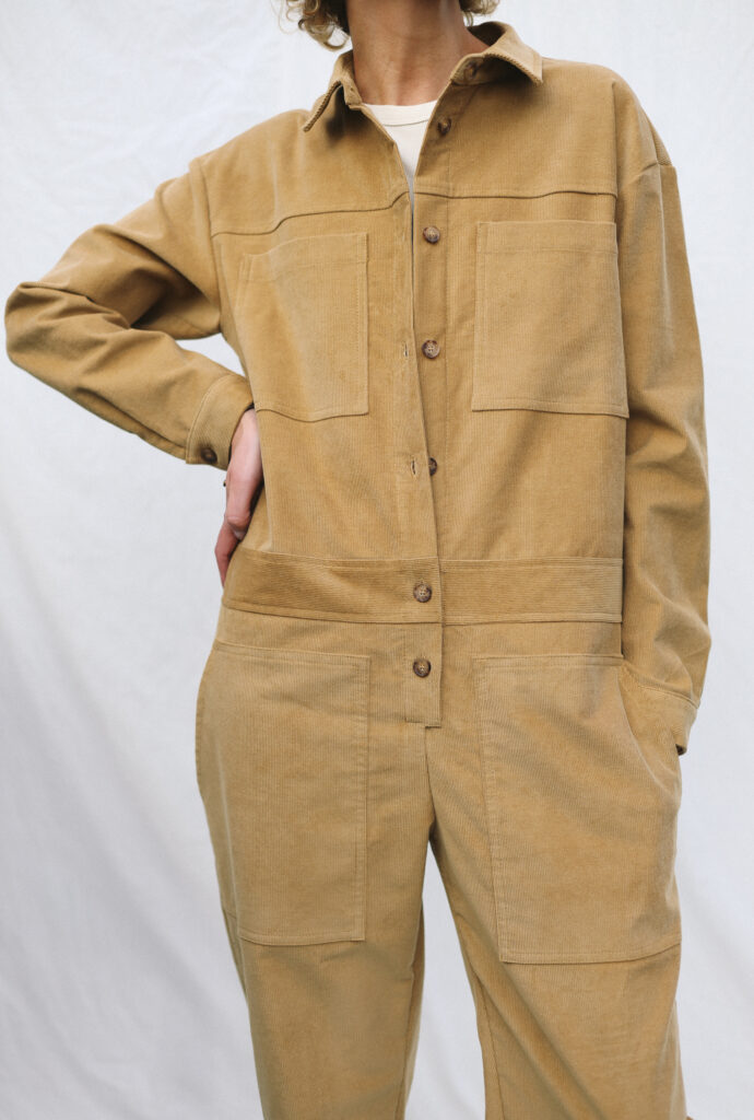 Needlecord utility jumpsuit with long sleeve AMBRE - Image 1