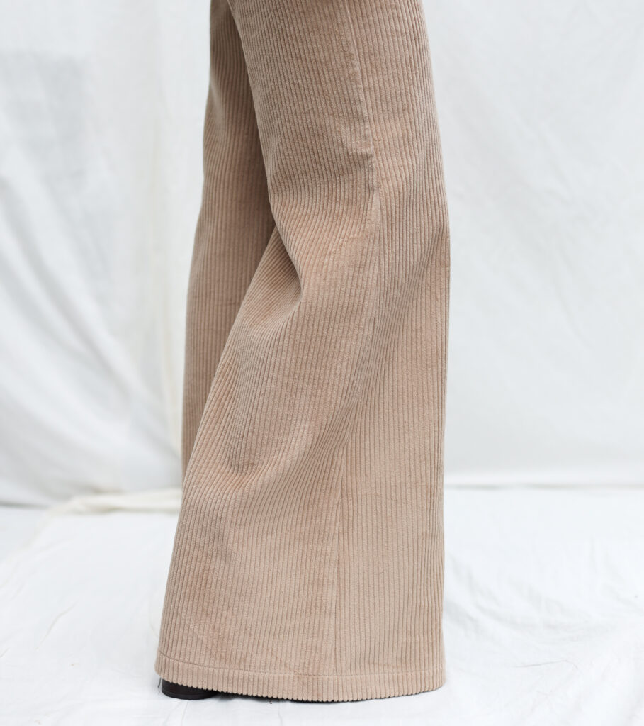 Wide Flared Leg High Waist Cord Trousers - Image 5