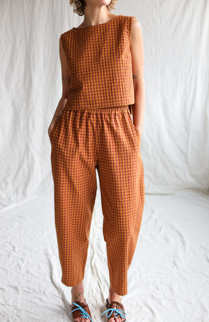 Balloon trousers VIVIAN in seersucker check - Image 3