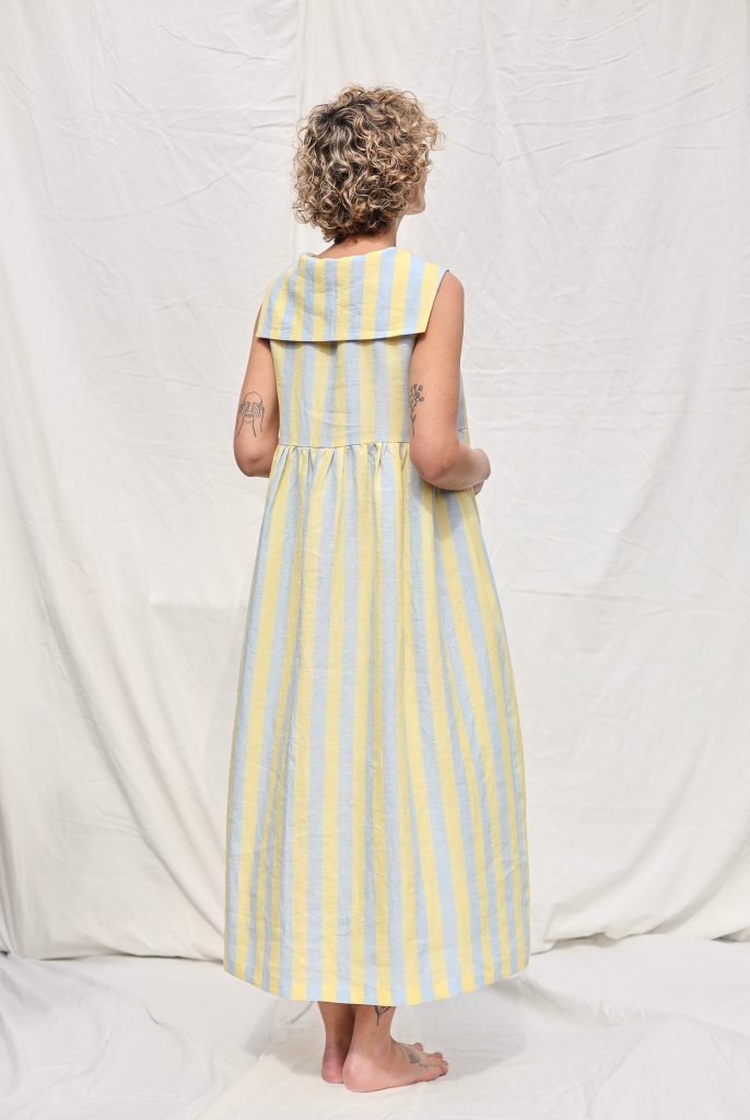 Sailor Collar Sleeveless Linen Dress BETTY
