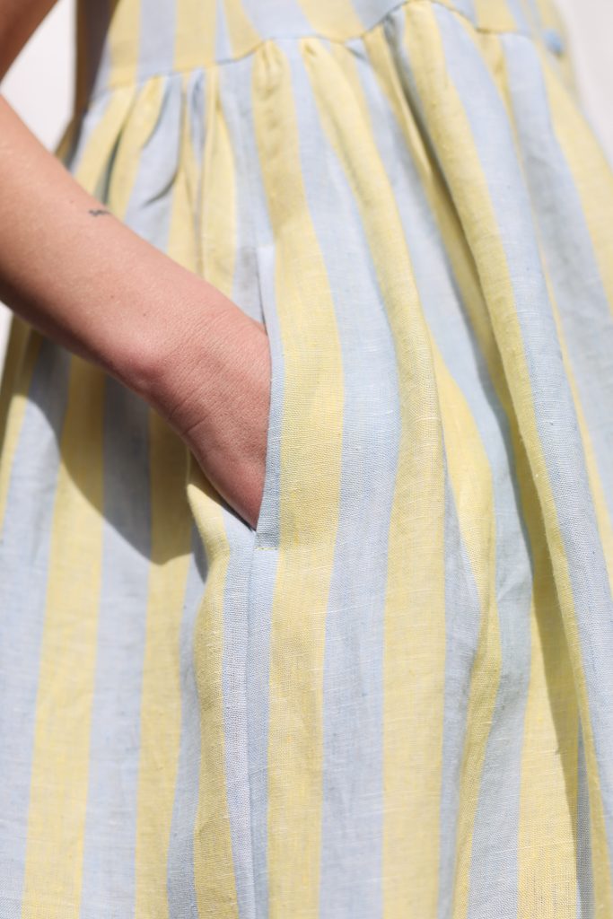 Sailor Collar Sleeveless Linen Dress BETTY