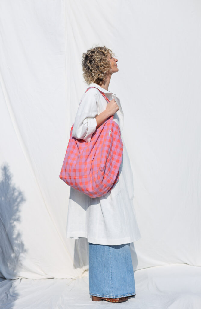 Pink Seersucker Checks Tote Bag - Image 5