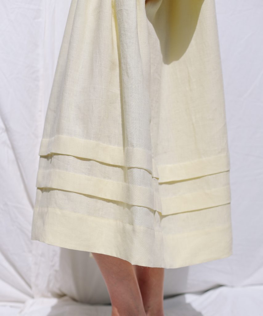 Oversized Linen Dress with Pleated Details