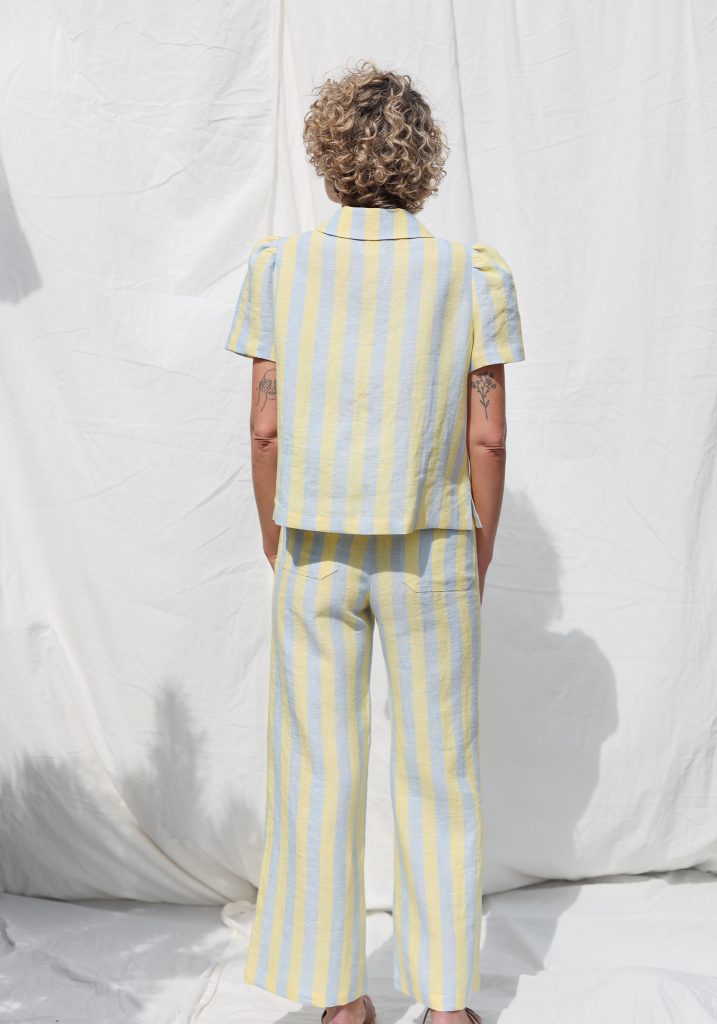 Striped linen top with Peter Pan collar - Image 6