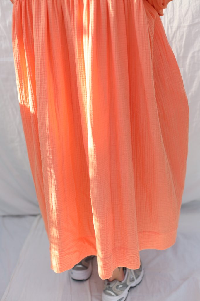 Double gauze oversized dress GRETA with voluminous sleeves