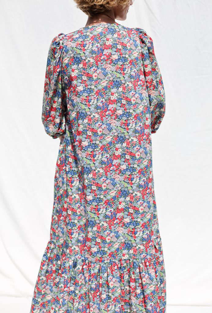 Flowy Maxi tiered button through floral dress CHLOE
