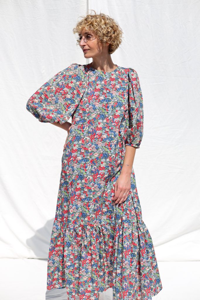 Flowy Maxi tiered button through floral dress CHLOE | Dress | Sustainable clothing | OffOn clothing