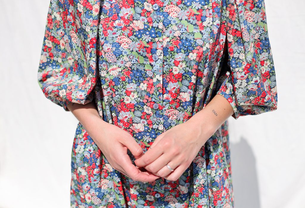 Flowy Maxi tiered button through floral dress CHLOE