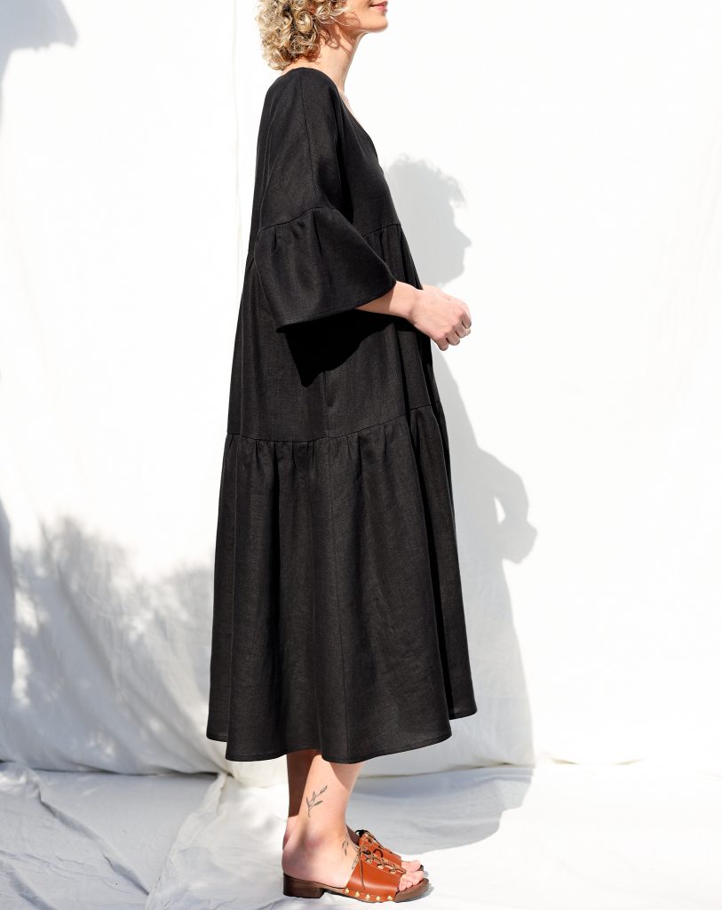 Linen Loose Fit Tiered Dress ADELE